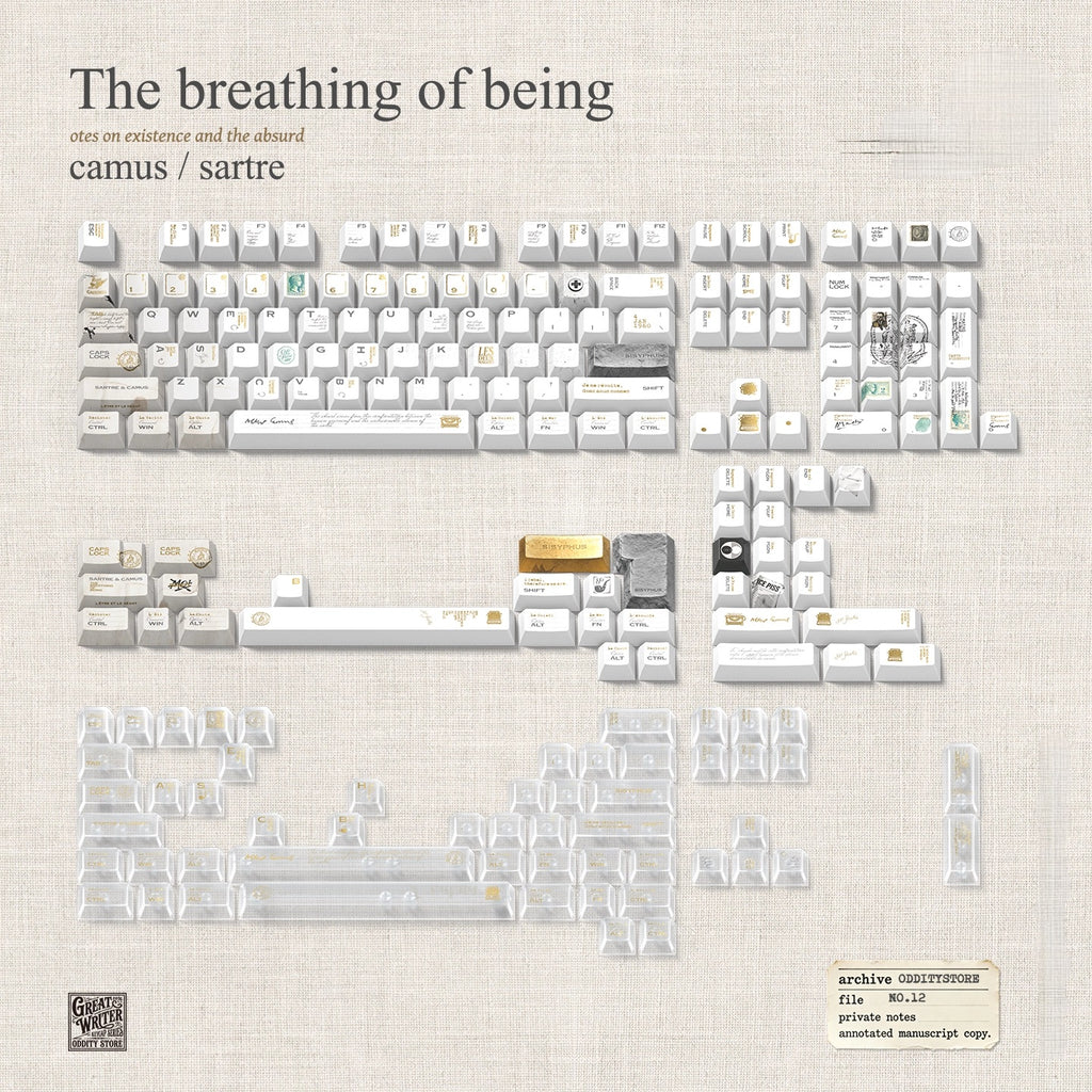 The breathing of being Camus & Sartre Keycap Set - Cherry Profile for Wooting, ROG Azoth, Razer & Logitech G