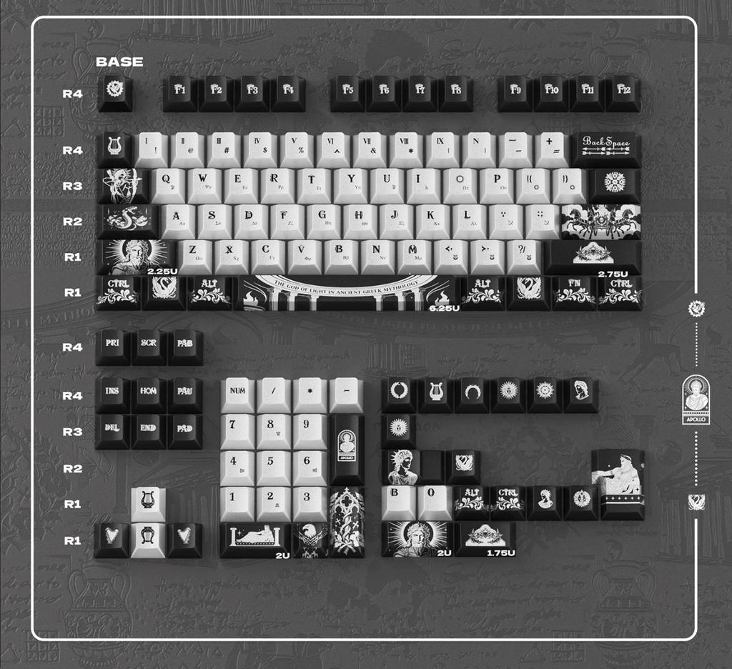 Apollo: God of the Sun PBT Metallic Keycap Set - 159 KeysCherry Profile for Wooting, ROG Azoth, Razer & Logitech G