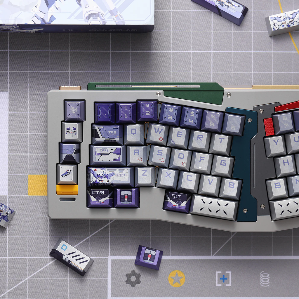 RX-93-v2 Hi-v Gundam PBT Keycap Set - Cherry Profile for Wooting, ROG Azoth, Razer & Logitech G