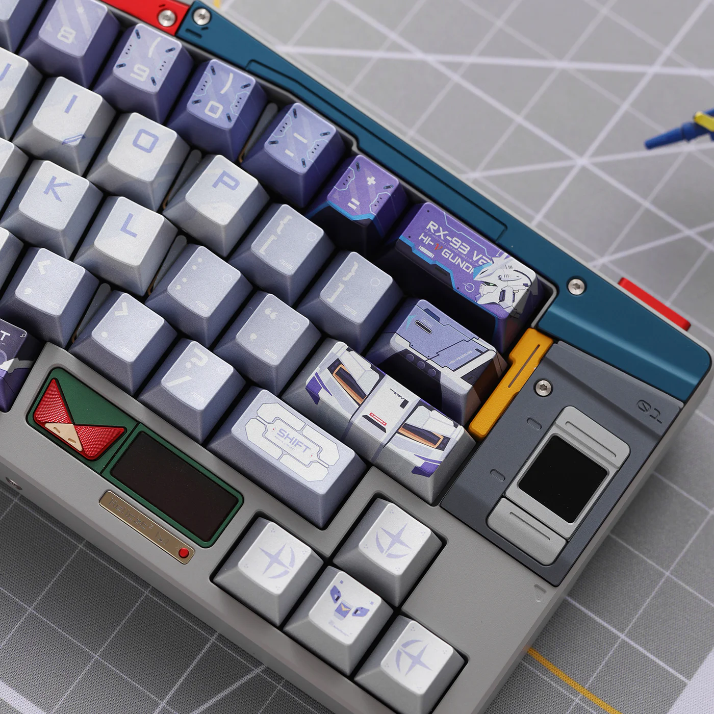 RX-93-v2 Hi-v Gundam PBT Keycap Set - Cherry Profile for Wooting, ROG Azoth, Razer & Logitech G