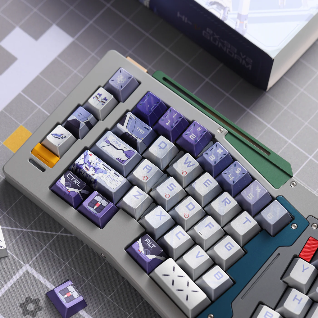 RX-93-v2 Hi-v Gundam PBT Keycap Set - Cherry Profile for Wooting, ROG Azoth, Razer & Logitech G