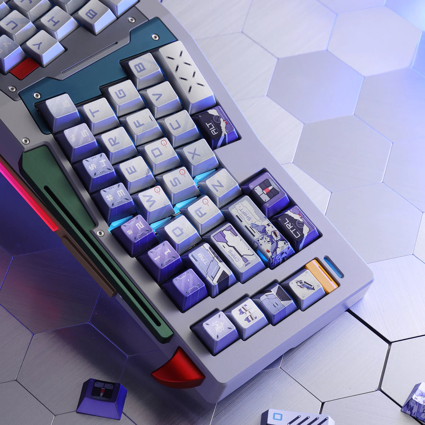 RX-93-v2 Hi-v Gundam PBT Keycap Set - Cherry Profile for Wooting, ROG Azoth, Razer & Logitech G