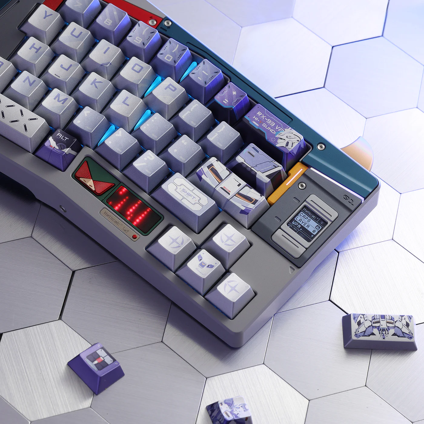 RX-93-v2 Hi-v Gundam PBT Keycap Set - Cherry Profile for Wooting, ROG Azoth, Razer & Logitech G
