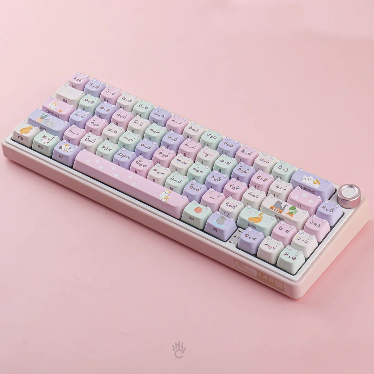 Cute Macaron Cat PBT Keycap Set - MAO Profile for Wooting, ROG Azoth, Razer & Logitech G