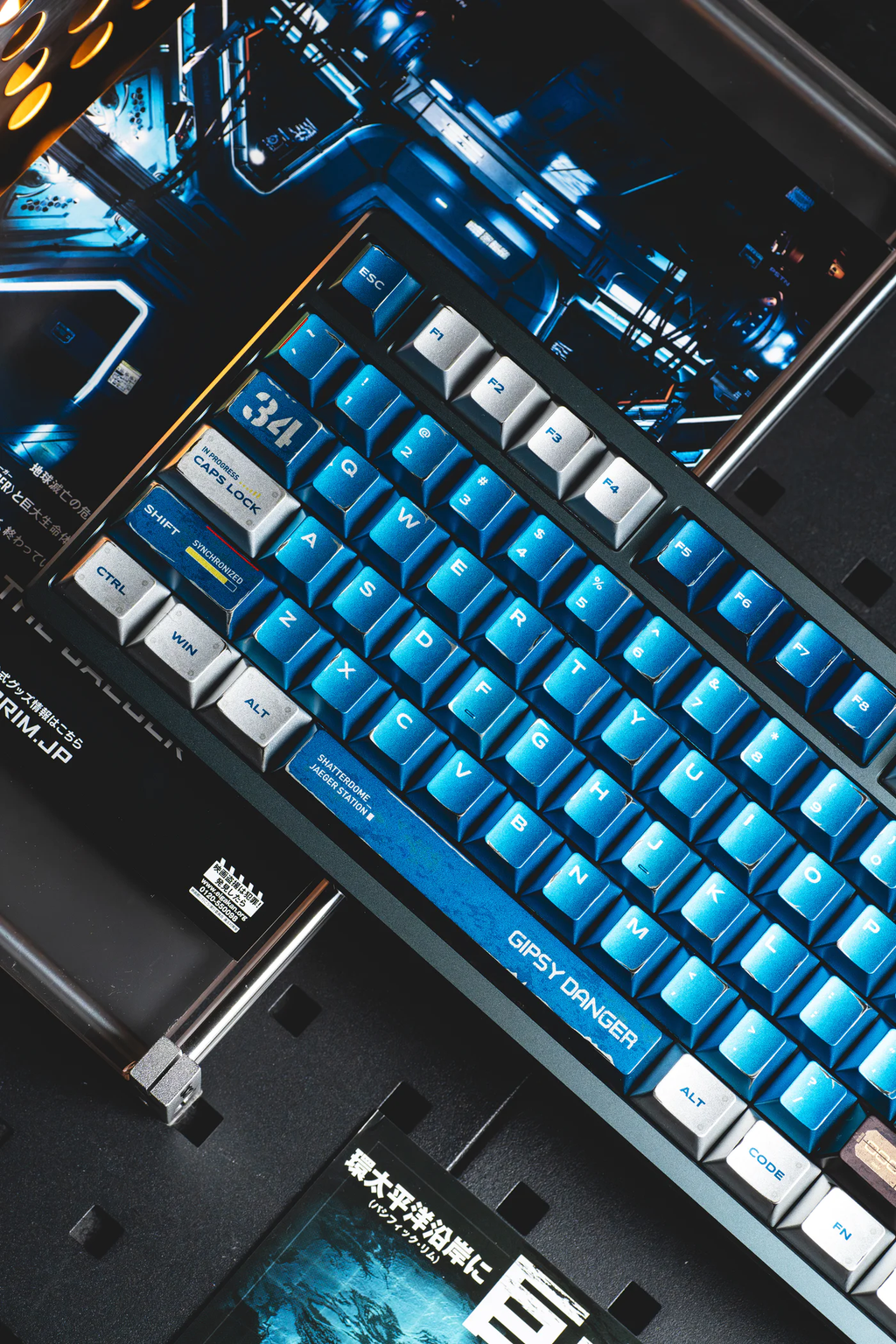 Pacific Rim: Gipsy Danger Metallic PBT Keycap Set - 124 Keys Cherry Profile for Wooting, ROG Azoth, Razer & Logitech G
