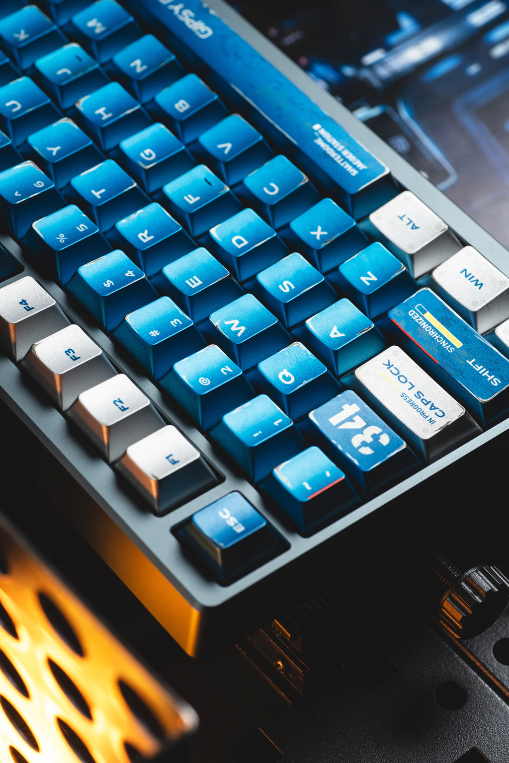 Pacific Rim: Gipsy Danger Metallic PBT Keycap Set - 124 Keys Cherry Profile for Wooting, ROG Azoth, Razer & Logitech G