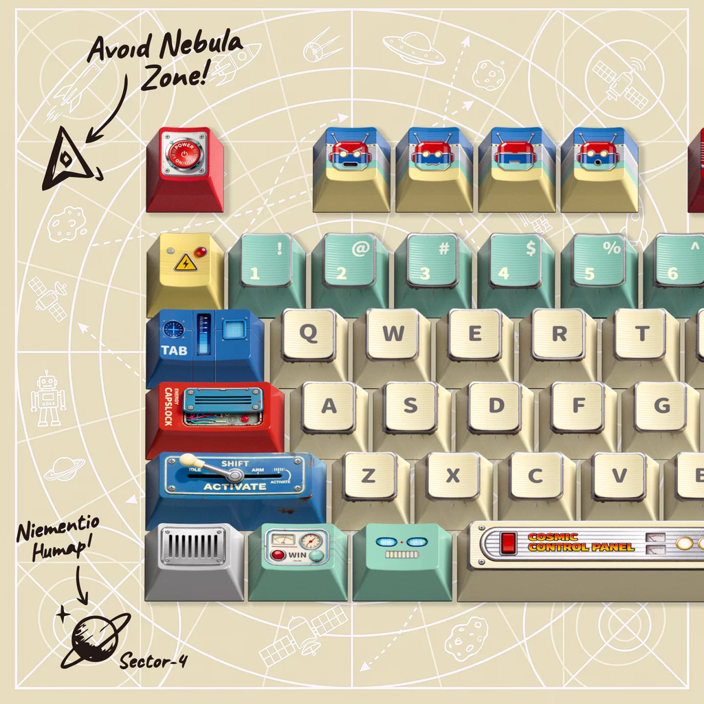 Tin COSMOS PBT Keycap Set - Cherry Profile for Wooting, ROG Azoth, Razer & Logitech G