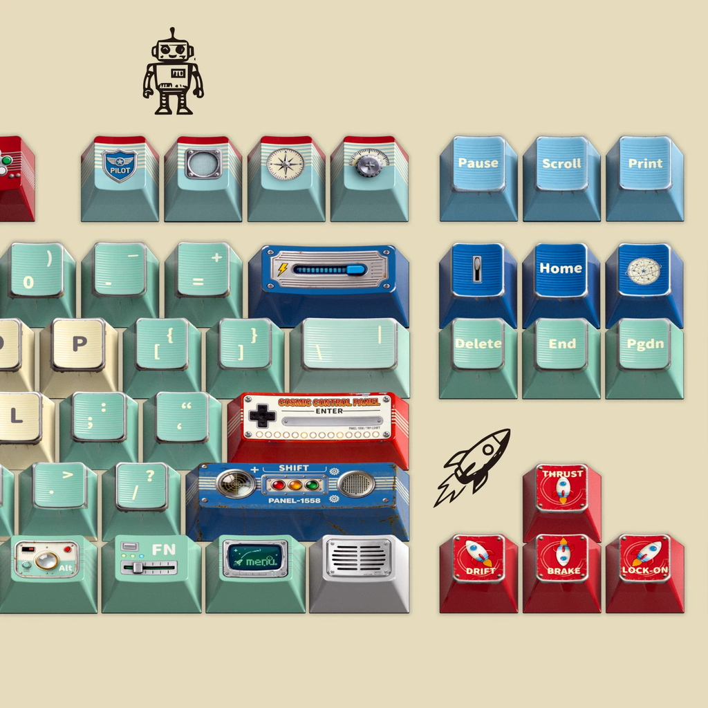 Tin COSMOS PBT Keycap Set - Cherry Profile for Wooting, ROG Azoth, Razer & Logitech G