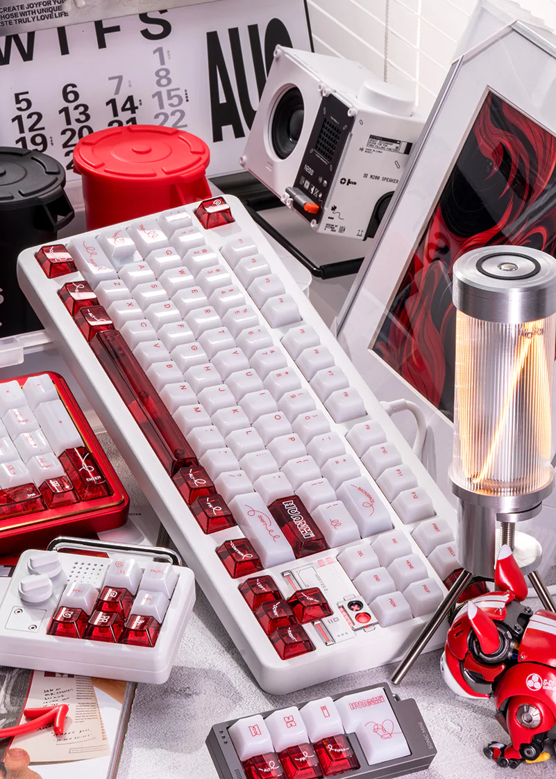 Huanxi Clear PC UV-Printed Keycap Set - Cherry Profile for Wooting, ROG Azoth, Razer & Logitech G