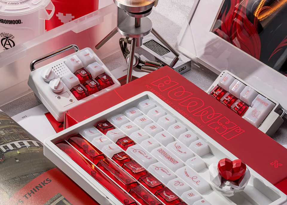 Huanxi Clear PC UV-Printed Keycap Set - Cherry Profile for Wooting, ROG Azoth, Razer & Logitech G