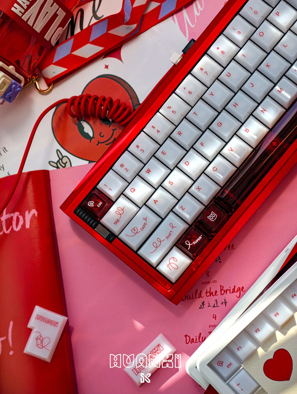 Huanxi Clear PC UV-Printed Keycap Set - Cherry Profile for Wooting, ROG Azoth, Razer & Logitech G