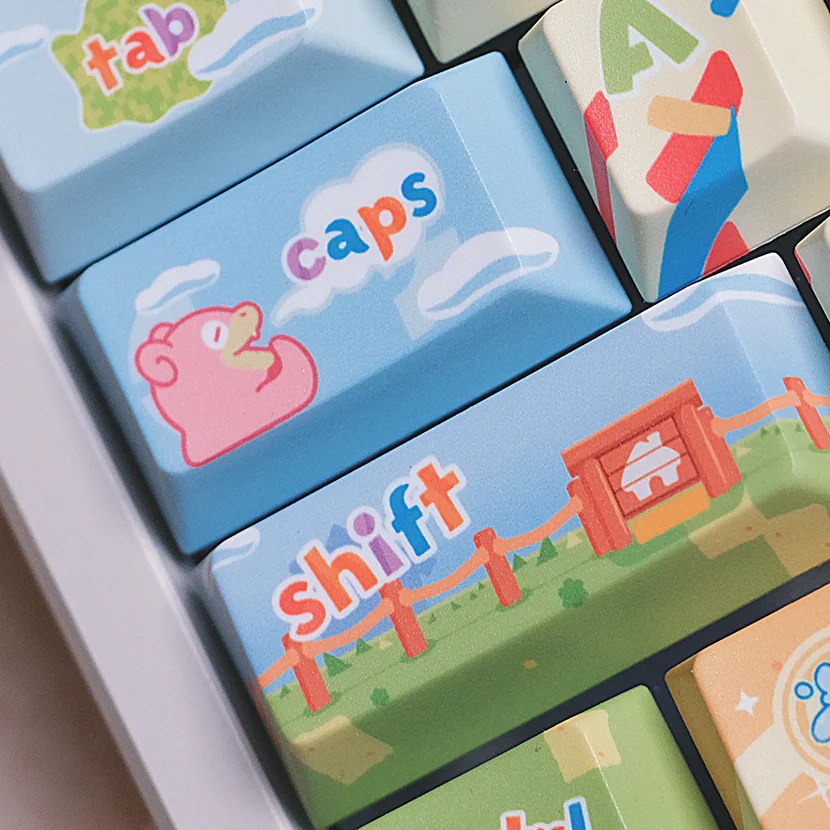 Pokopia PBT Keycap Set - Cherry Profile for Wooting, ROG Azoth, Razer & Logitech G