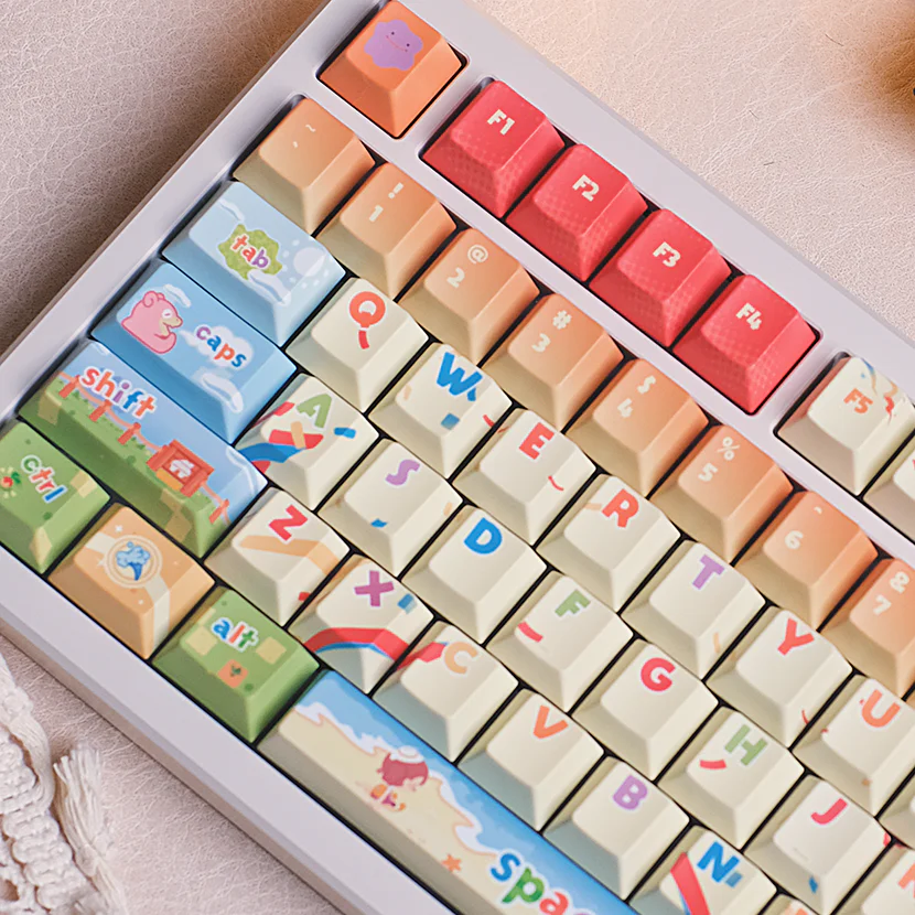 Pokopia PBT Keycap Set - Cherry Profile for Wooting, ROG Azoth, Razer & Logitech G