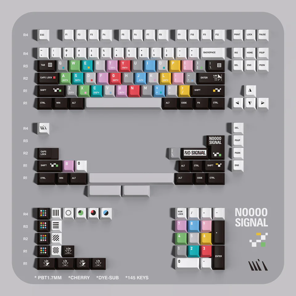 No Signal PBT Keycap Set - Cherry Profile for Wooting, ROG Azoth, Razer & Logitech G