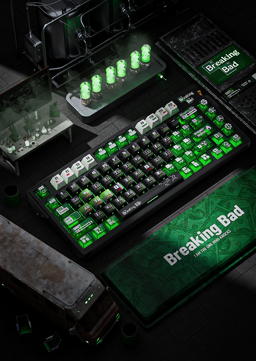 Breaking Bad Heisenberg | Cherry Side-Printed / Cherry Profile | PBT Keycap Set