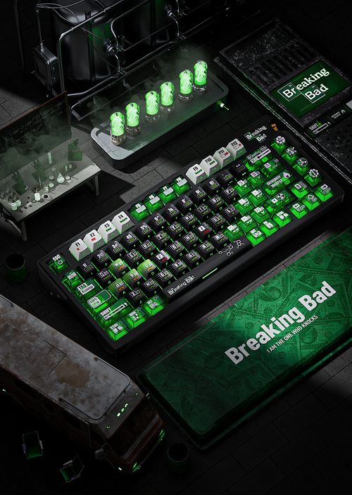 Breaking Bad Heisenberg | Cherry Side-Printed / Cherry Profile | PBT Keycap Set