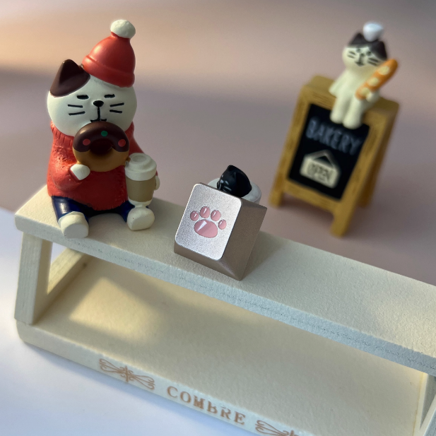 Cat Paw Metal Keycap | Cherry Profile R4 | CNC Aluminum Keycap