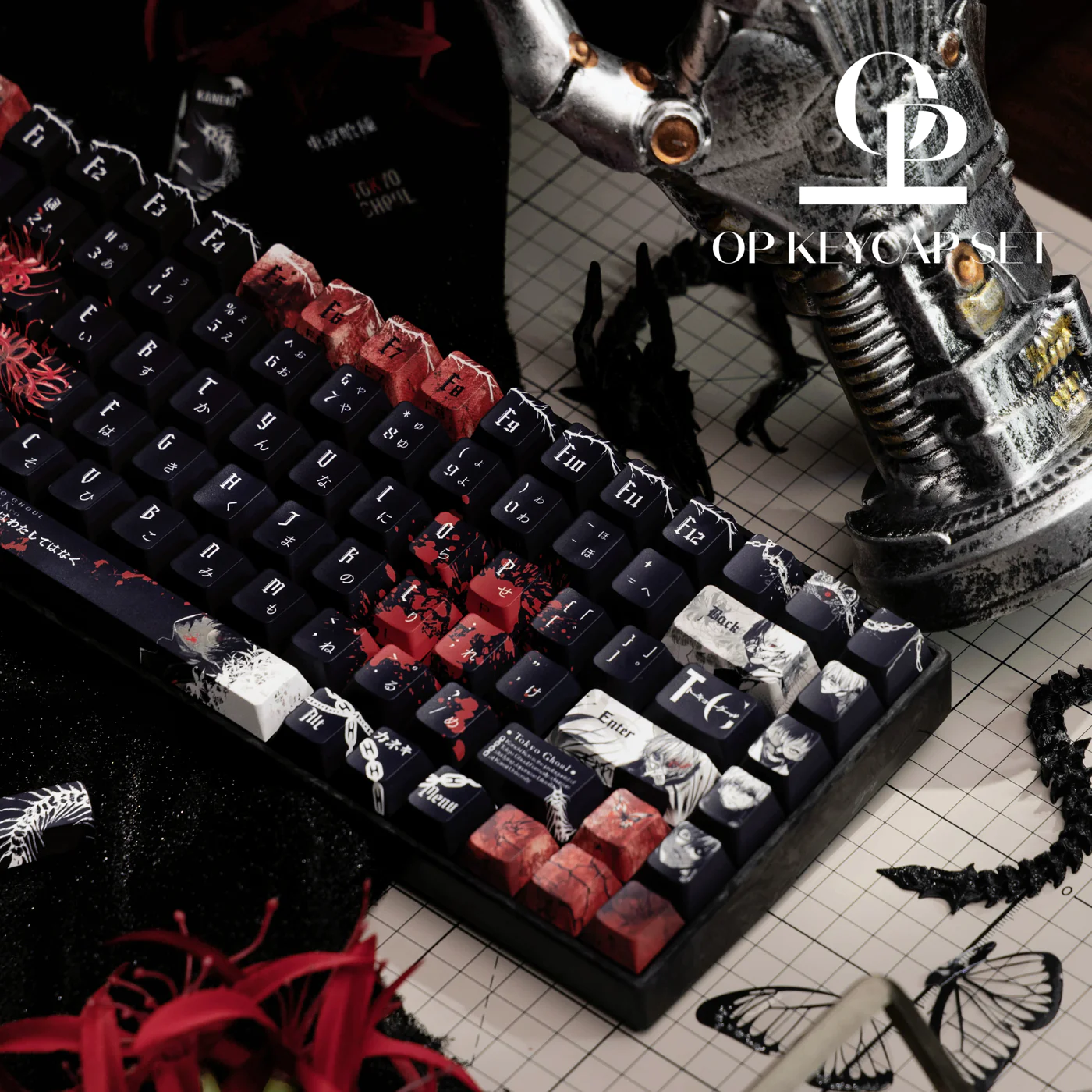 Kaneki Ken – Tokyo Ghost | Cherry Profile | PBT Keycap Set