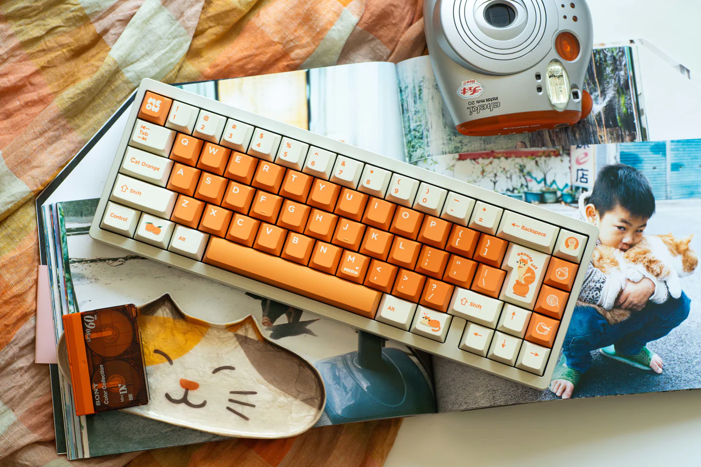 Orange Cat | Cherry Profile | PBT Keycap Set