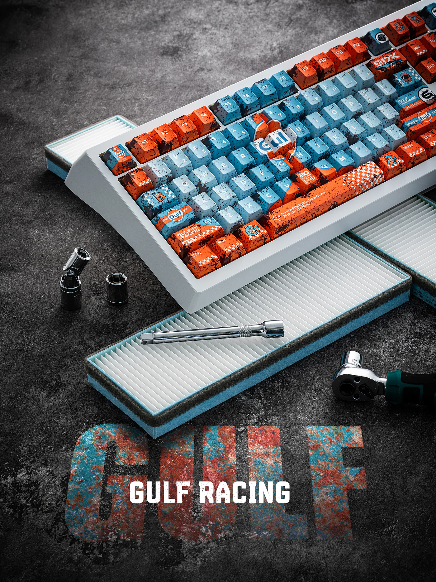 Porsche 917K – Gulf Livery | Cherry Profile | PBT Keycap Set