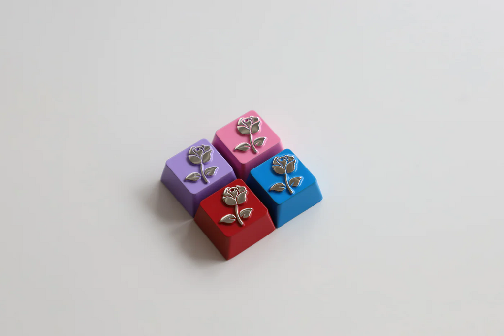 Rose Flower Metal Keycap | Cherry Profile R4 | CNC Aluminum Keycap