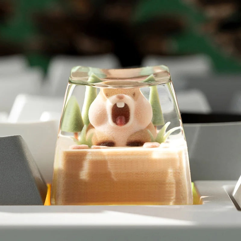 Screaming Groundhog | Cherry Profile R4 | Resin Keycap